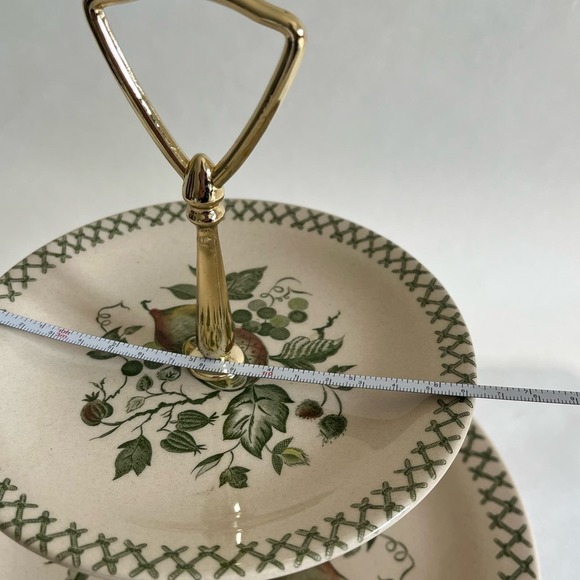 Rare Johnson Brothers Old Granite Arbor 2 Tier Serving Tray - Picture 5 of 11